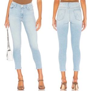 MOTHER The Looker Crop Fresh Catch Skinny Jeans Light Wash Size 30